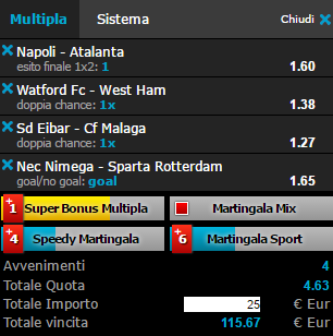 scommesse pronte di oggi 2017-02-25