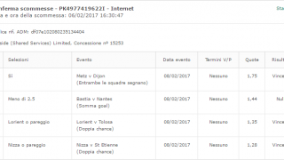 Scommesse vincenti 08-02-17