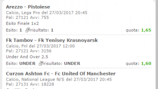 Scommesse vincenti 27-03-17