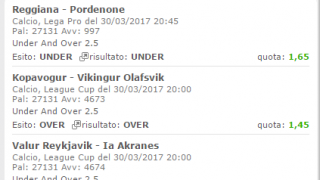 Scommesse vincenti 30-03-17