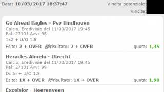 Scommesse vincenti 11-03-17