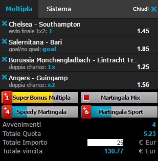 scommesse pronte di oggi 2017-04-25