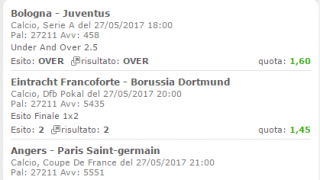 Scommesse vincenti 27-05-17