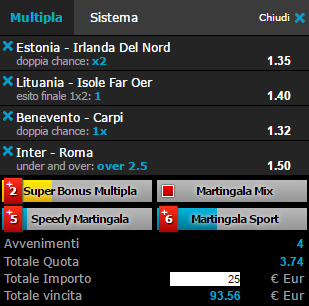 scommesse pronte di oggi 2017-06-08