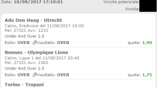 Scommesse vincenti 11-08-17