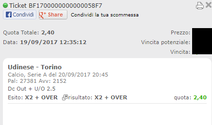 combo vincente udinese-torino