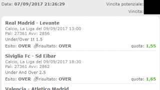 Scommesse vincenti 09-09-17