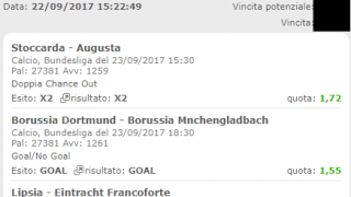 Scommesse vincenti 23-09-17