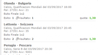 Scommesse vincenti 03-09-17