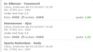 Scommesse vincenti 01-10-17