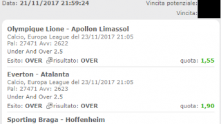 Scommesse vincenti 23-11-17