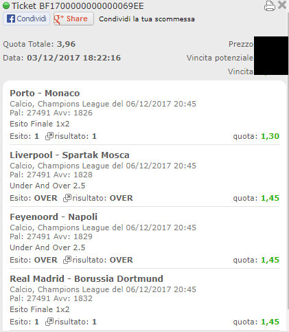 schedina champions vincente