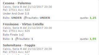 Scommesse vincenti 21-12-17