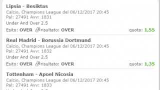 Scommesse vincenti 06-12-17