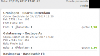 Scommesse vincenti 24-12-17