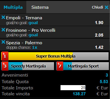 scommesse pronte Serie b 2018-01-20