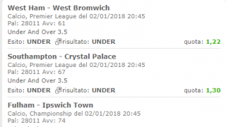 Scommesse vincenti 02-01-18