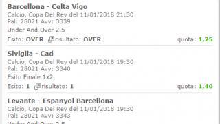 Scommesse vincenti 11-01-18