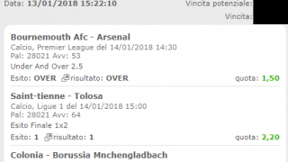 Scommesse vincenti 14-01-18