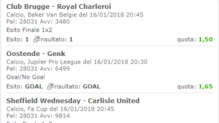 Scommesse vincenti 16-01-18