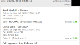 Scommesse vincenti 24-02-18