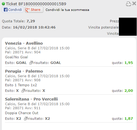 schedina serie b vincente