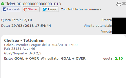 combo vincente chelsea-tottenham