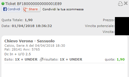 combo vincente chievo-sassuolo