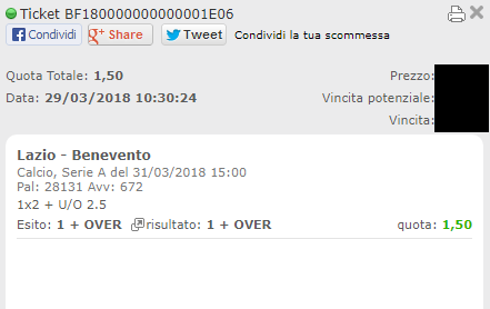 combo vincente lazio-benevento