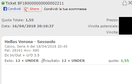combo vincente verona-sassuolo