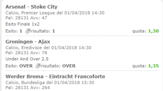 Scommesse vincenti 01-04-18 Scommesse vincenti 01-04-18