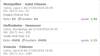 Scommesse vincenti 27-04-18