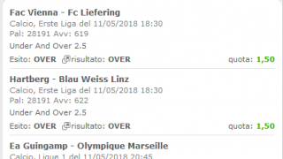 Scommesse vincenti 11-05-18