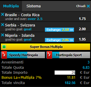 scommesse pronte di oggi 2018-06-22