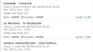 Scommesse vincenti 08-06-18