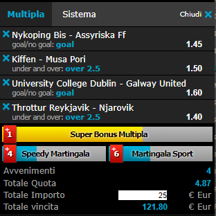 scommesse pronte di oggi 2018-07-20