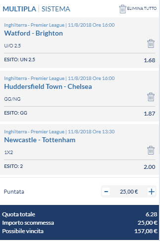 scommesse pronte Premier League 2018-08-11