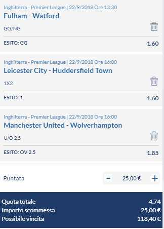 scommesse pronte Premier League 2018-09-22