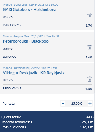 scommesse pronte di oggi 2018-09-29