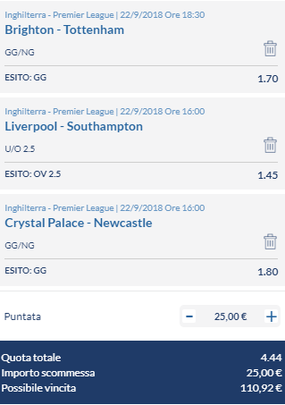 scommesse pronte Premier League 2018-09-22