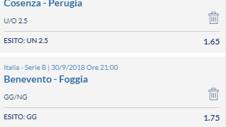 Scommesse vincenti 30-09-18