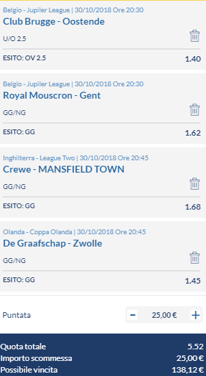 scommesse pronte di oggi 2018-10-30