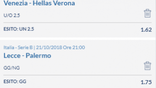 Scommesse vincenti 21-10-18