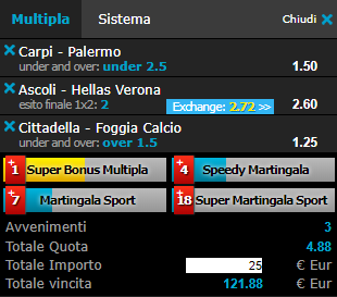 scommesse pronte Serie b 2018-10-30