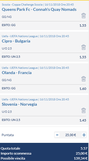 scommesse pronte di oggi 2018-11-16