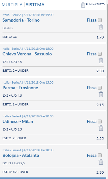 sistema scommesse