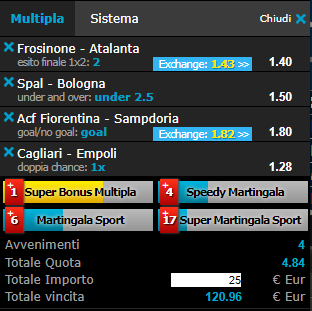 schedina serie a 20-01-19