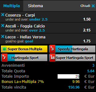 scommesse pronte Serie b 2019-02-26