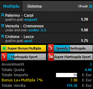 scommesse pronte Serie b 2019-03-16