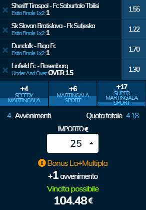 scommesse pronte di oggi 2019-07-10